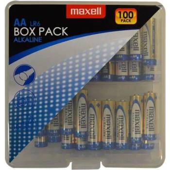 Maxell Алкални батерии MAXELL LR6 AA 10x10 бр / 100 бр. в PVC кутия (ML-BA-LR6-100PK-PVC)