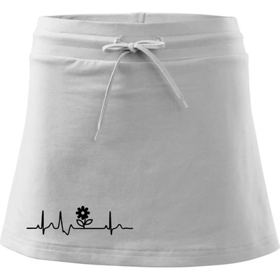 EKG záhrada kvietok Športová sukne two in one XL Biela