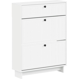 vidaXL Шкаф за обувки EDE 78 x 24 x 103 см Инженерна дървесина Бяло (895995)