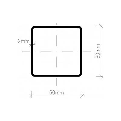 Pozinkovaný jekl 60 x 60 x 2 mm - délka 2 m