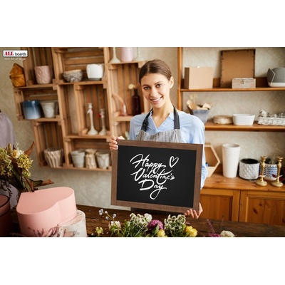 ALLboards Tabule černá křídová v dřevěném rámu 200 x 100 cm