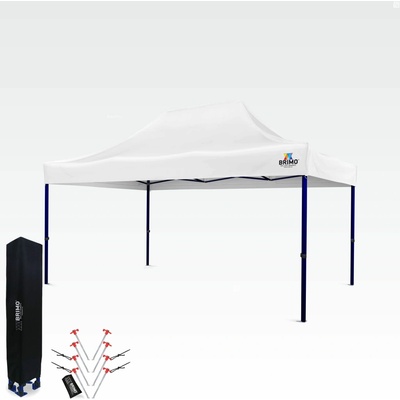 BRIMO Výstavní stan 3x4,5m (45mm ocel) bez 3 stěn Bílá S. Ocel eco