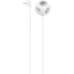Hama 3 Plug + 2 USB 1,4 m (223195)
