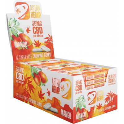 Astra Hemp Cannabis Žuvačka Mango 36mg CBD