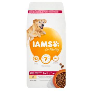 Iams Суха храна за жизненост за по-възрастни кучета от големи породи, с пилешко месо 12 кг