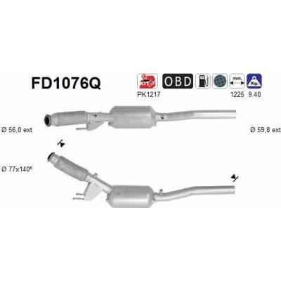 Filtr sazových částic, výfukový systém AS FD1076Q