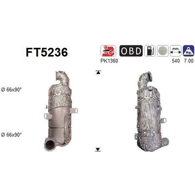 Filtr sazových částic, výfukový systém AS FT5236 FT5236 – Zboží Mobilmania