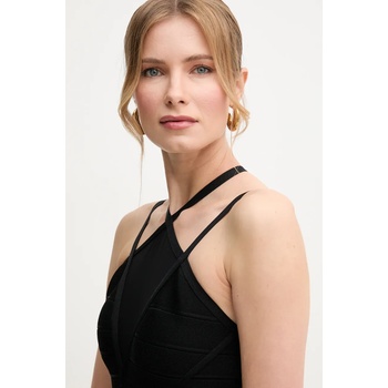 Herve Leger Рокля Herve Leger Lana в черно среднодълга с кройка по тялото HLT8499825 (HLT8499825)
