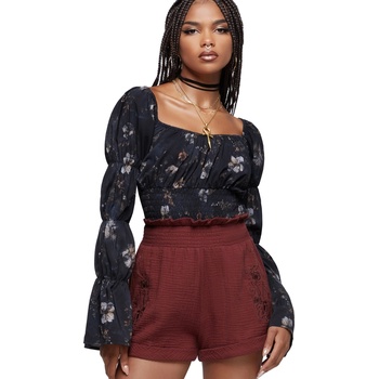 KILLSTAR дамски къси панталони KILLSTAR - Thornwake - Plum - KSRA014566