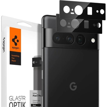 Image 1 of Spigen Стъклен Протектор за Камерата на Google Pixel 7 Pro, Spigen Optic Cam Glass 2бр. , Черен (AGL05470)