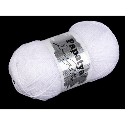 Pletací příze Papatya Love Glitter 100 g Varianta: 1 (1000) bílá AB, Balení: 1 ks 54250/135563/250477