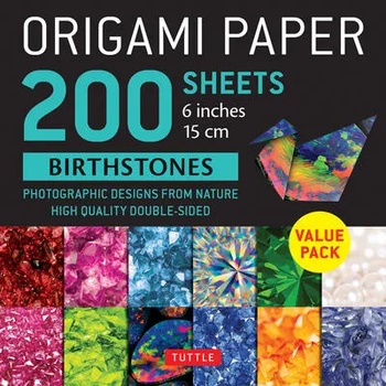 Origami Paper 200 sheets Birthstones 6"