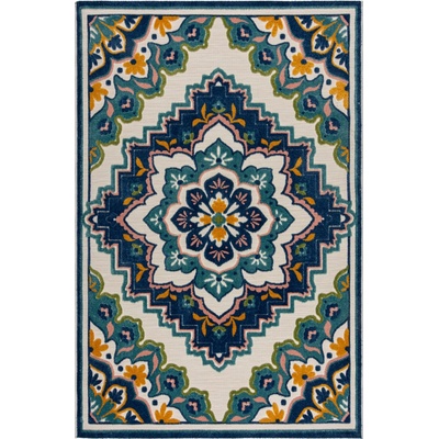 Flair Rugs Miami Beach Floral Blue Viacfarebná
