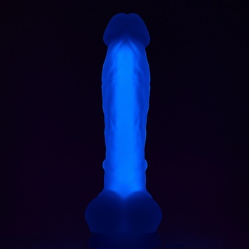 Dream Toys Radiant Soft Silicone Glow in the Dark Dildo Medium Purple
