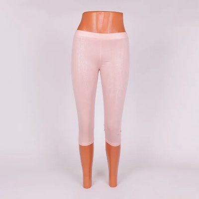 Летен клин 7/8 от лъскава материя в розов цвят