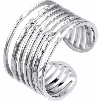 Nefertitis ocelový prsten Silver multistrand NF56784