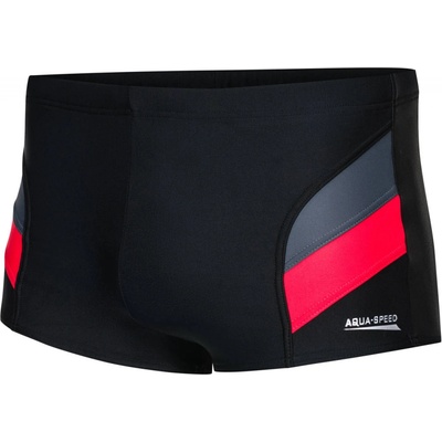 Aqua Speed plavecké šortky Aron Black/Red/Grey Pattern 16