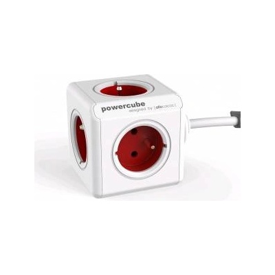 allocacoc PowerCube Extended 5 sockets 3.0m red