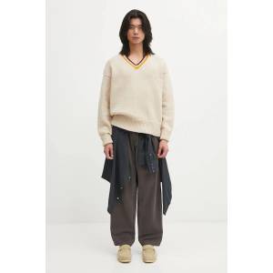 Visvim Вълнен пуловер COLLEGE V-NECK (125205012006)