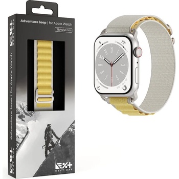 Next One Текстилна каишка за Apple Watch 38мм, 40мм, 41мм, 42мм (2024) - Next One Adventure Loop (бял-жълт) (AW-41-ADV-WHYEL)