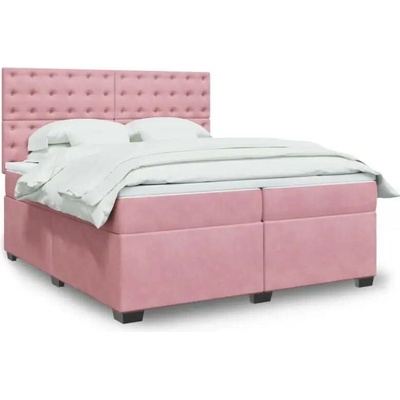 vidaXL 11461.3293319 Boxspring postel s matrací růžová samet