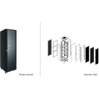 Linkbasic Шкаф, 32u 600х1000мм, перфор. врати (ncb32-610-dda-c)