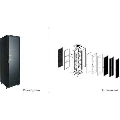 Linkbasic Шкаф, 32u 600х1000мм, перфор. врати (ncb32-610-dda-c)
