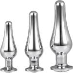 DreamToys Gleaming Love - комплект анални върхови плъгове (сребрист, 3 части) - lovesexshop