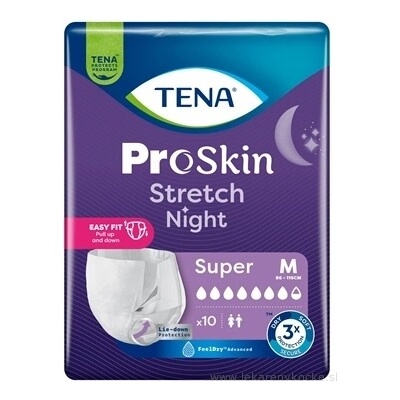 Essity TENA ProSkin Stretch Night Super M zalepovacie naťahovacie nohavičky 10 ks