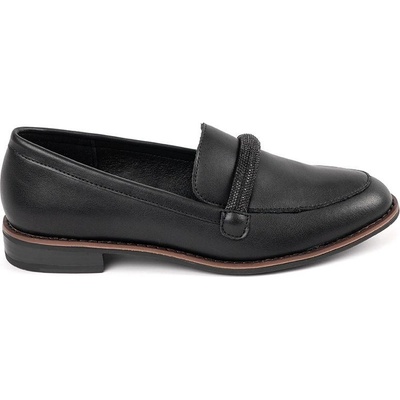 Sergio Leone Pohodlné mokasíny dámské černé bez podpatku