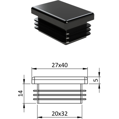 Krytka plastová 27 x 40 mm