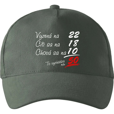 Vyzerá cíti sa chová sa 50 rokov so zahnutým šiltom a mosaznou sponou Tm. bridlica šedozelená
