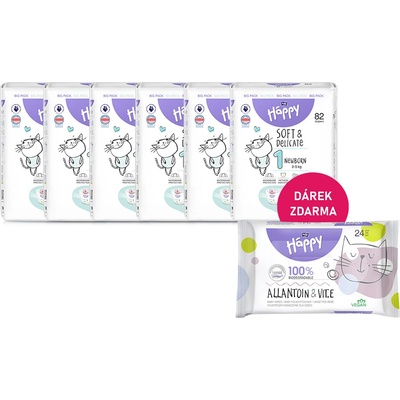 Bella Happy Soft & Delicate BigPack 1 2-5kg 492 ks 6x82 ks