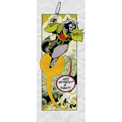 Komar Vliesová fototapeta Guardians Retro Comic Rocket Raccoon rozměry 100 x 250 cm