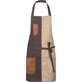 Toma Číšnická zástěra ke krku béžová/hnědá T-1785