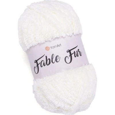 YarnArt Fable Fur 965 - bílá