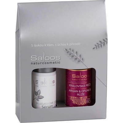 Saloos Intensive Care Bio Královská péče Argan & Opuncie Růže pleťový olej 20 ml + hyalurónové sérum 15 ml darčeková sada