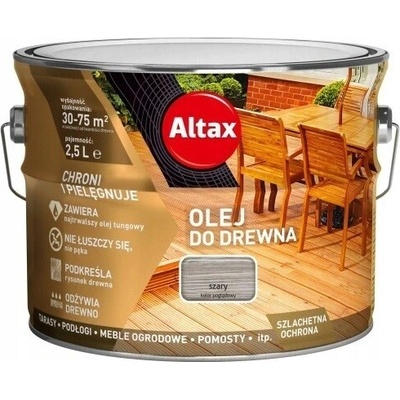 ALTax Olej na dřevo na terasy, zahradní nábytek a podlahy 2,5 l šedý