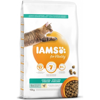 IAMS for Vitality Light in Fat Cat Food with Fresh Chicken 10 kg