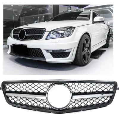 PROTEC Přední maska Mercedes W204 C63 od 2007- černá chromová | Zboží Auto