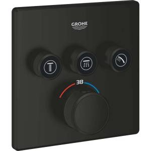 GROHE Grohtherm SmartControl - Скрит термостатен кран, за 3 уреда, черен мат 291262430 (291262430)