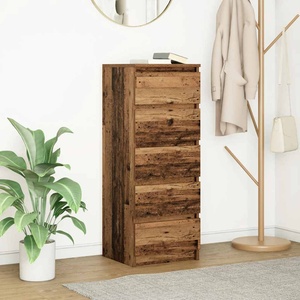 vidaXL Бюфет с чекмеджета, старо дърво, 37, 5x35x99 см, инженерно дърво (861767)