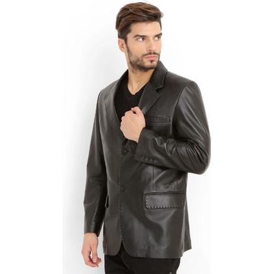 Jacket Club Мъжко сако от естествена кожа - Черно #318911 (318911_Черно)