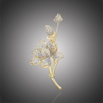 Éternelle luxusní brož se zirkony Samanta B2161 zlatá