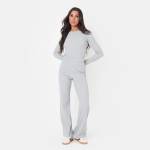I Saw It First Фланелка с дълъг ръкав I Saw It First Jersey Rib Long Sleeve Top - Grey Marl