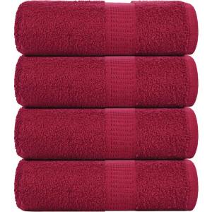 vidaXL Кърпи за пране FROGN 4 бр. бордо 30x30 см 360 г/м2 (136729)