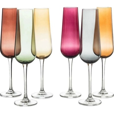CRYSTALITE BOHEMIA BOHEMIA ARDEA SMOKEY SKLENICE NA ŠAMPAŇSKÉ 6 x 220 ml