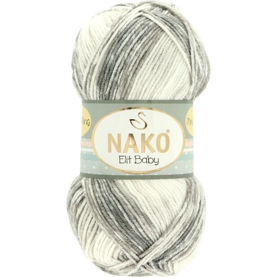 Nako Elit Baby Mini Batik 32461 sivo biela