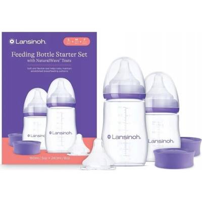 Lansinoh Kojenecké lahvičky se savičkami NaturalWave 160 ml + 240 ml