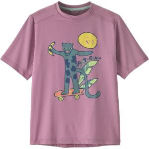 Patagonia Детска плажна тениска от ликра Patagonia Kid's Cap SW T-Shirt Sport shirt - Jaguar Boogie: Light Violet - размер XXL (704-4466-0816)